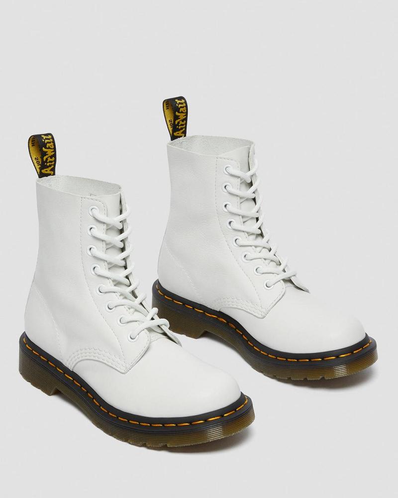 Women's Dr Martens 1460 Pascal Virginia Leather Ankle Boots White | AU 16VRW